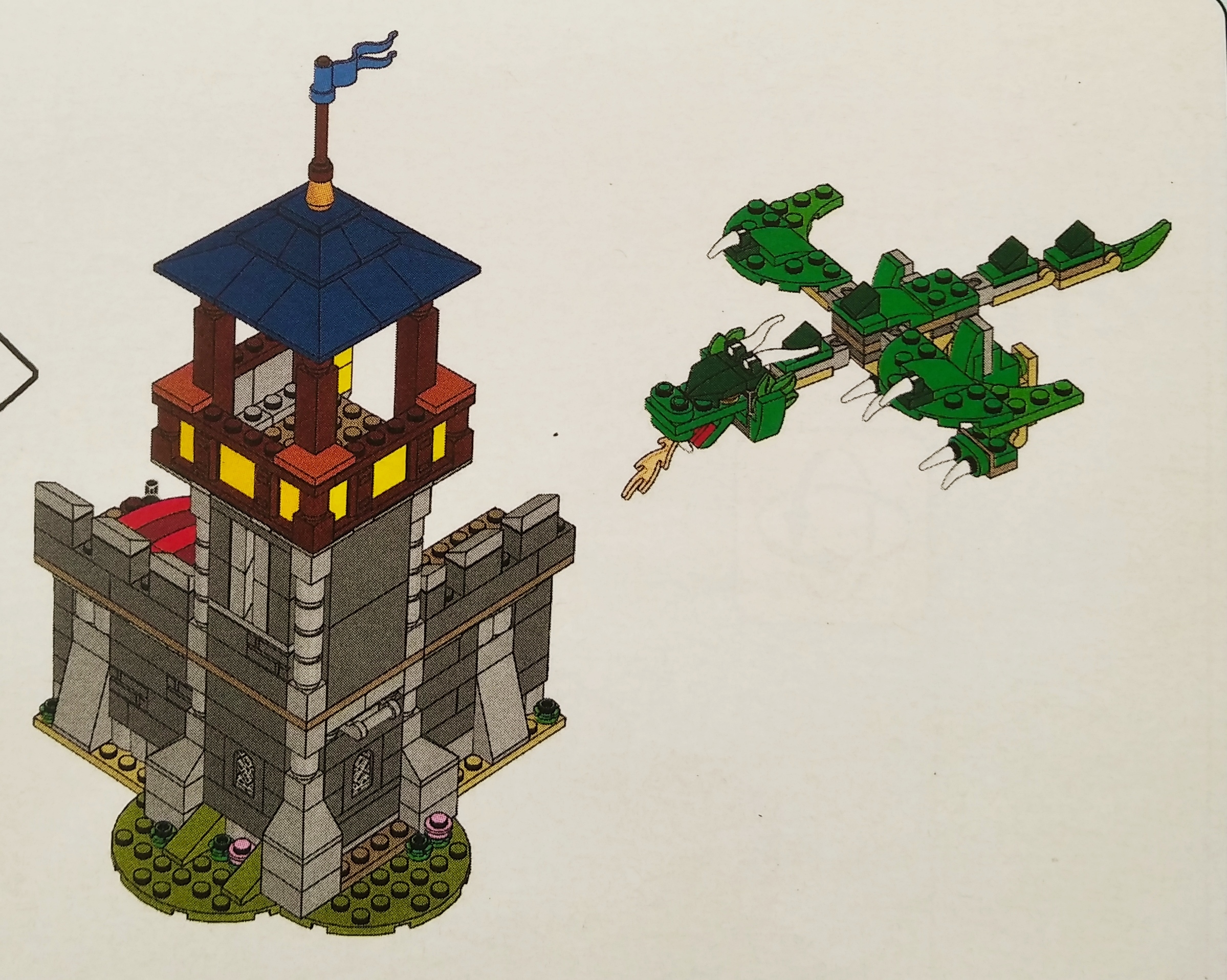 Lego 31120 Creator sama wieża mury smok minifigurka kościotrupa czytaj opis