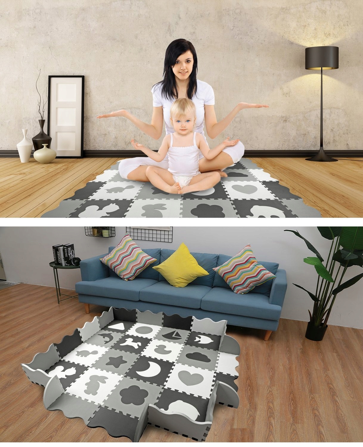 PUZZLE PIANKOWE MATA PIANKOWA EDUKACYJNA 150X150CM Głębokość produktu 150 cm