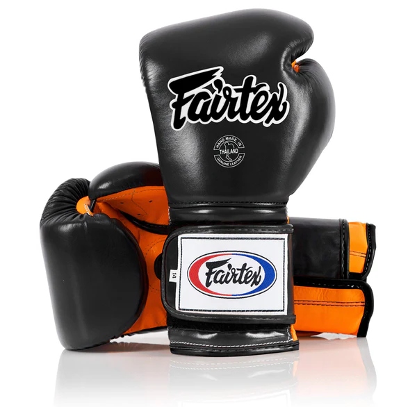 Rękawice Bokserskie Fairtex BGV9 (black/orange palm) "Mexican Style" 10oz