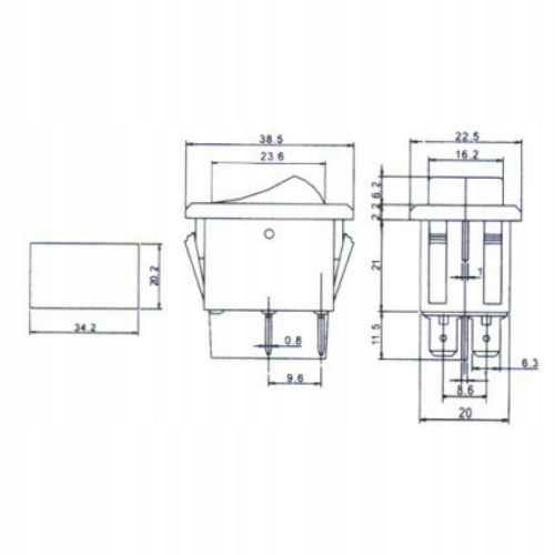 ASW-17D-G przełącznik do świateł zielony 12V 35A Typ przełącznika kołyskowy (Rocker)