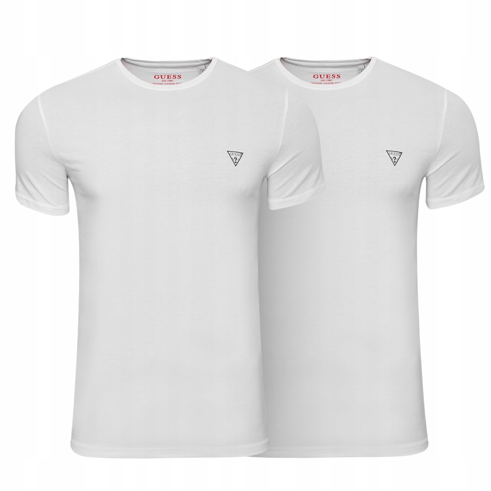 Guess Tričko Bílé 2PACK Pánské Tričko U97G02 Dárek