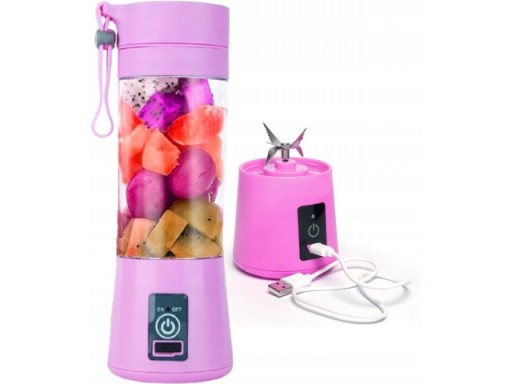 BLENDER PRZENOŚNY SHAKER 380ml ELEKTRYCZNY FIOLET Model ASDW