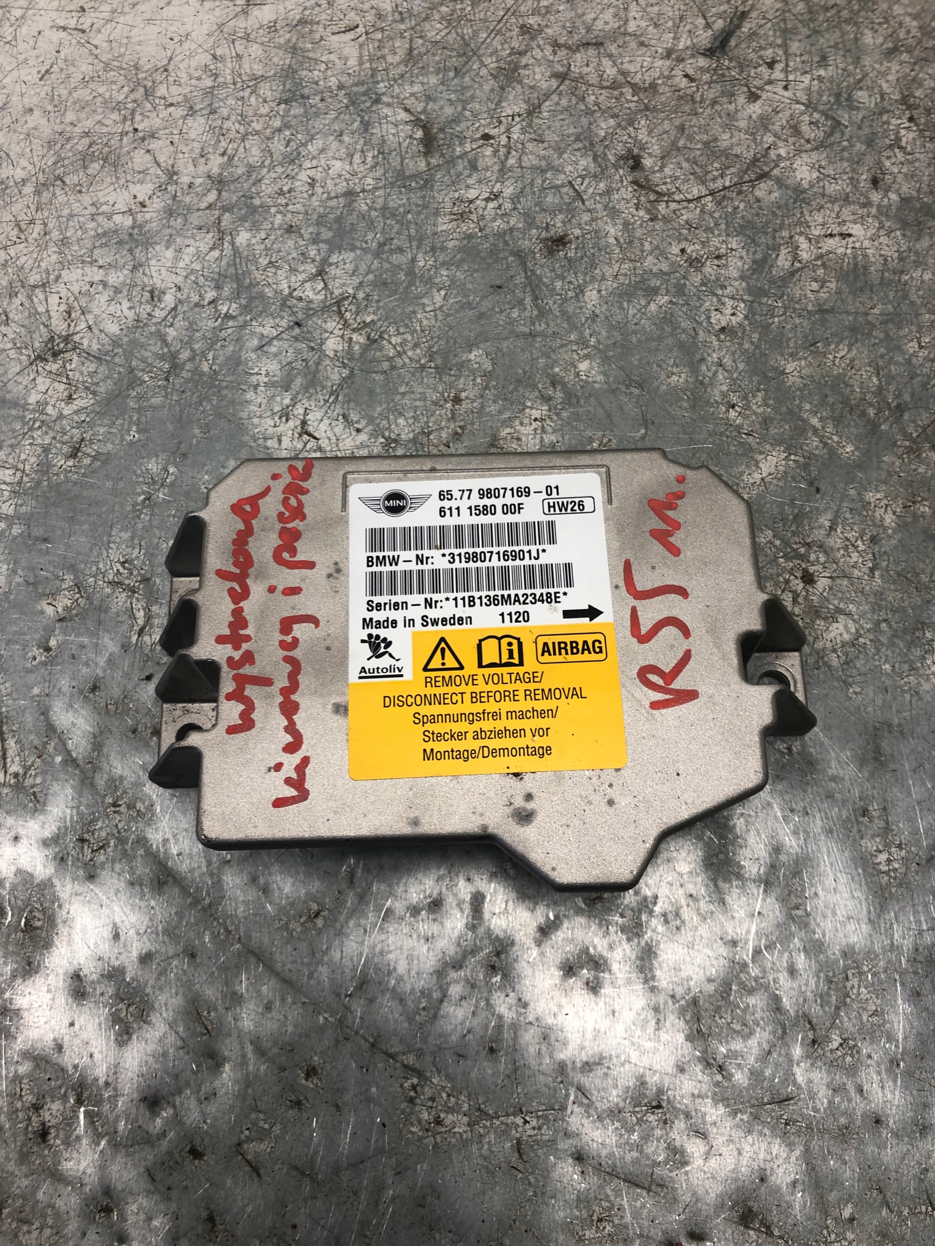 Module SENSOR Airbag MINI R55 9807169