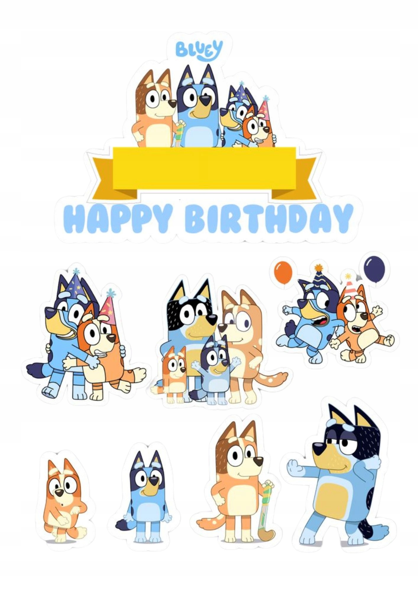 Wydruk na masie cukrowej Bluey pieski Imię