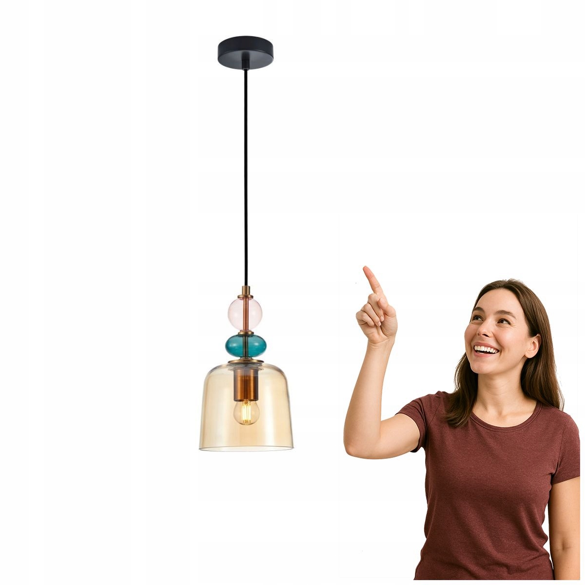 Moderní lampa Namos Mosaz oranžová 107 cm Italux