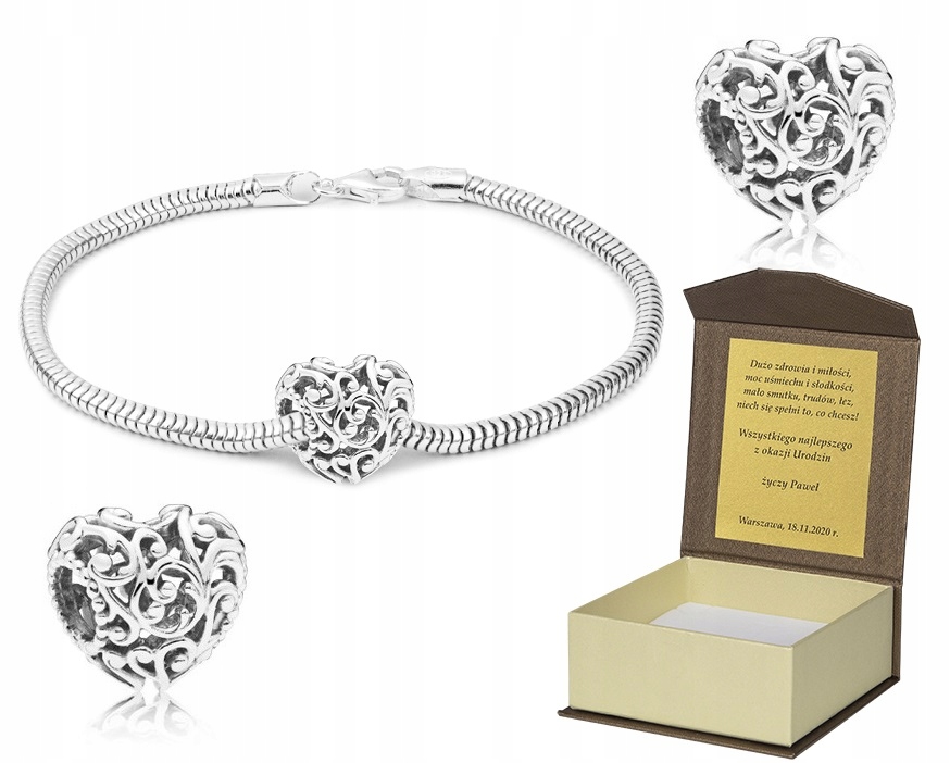 Náramek Stříbro pro Charms 19 cm Dárek B144