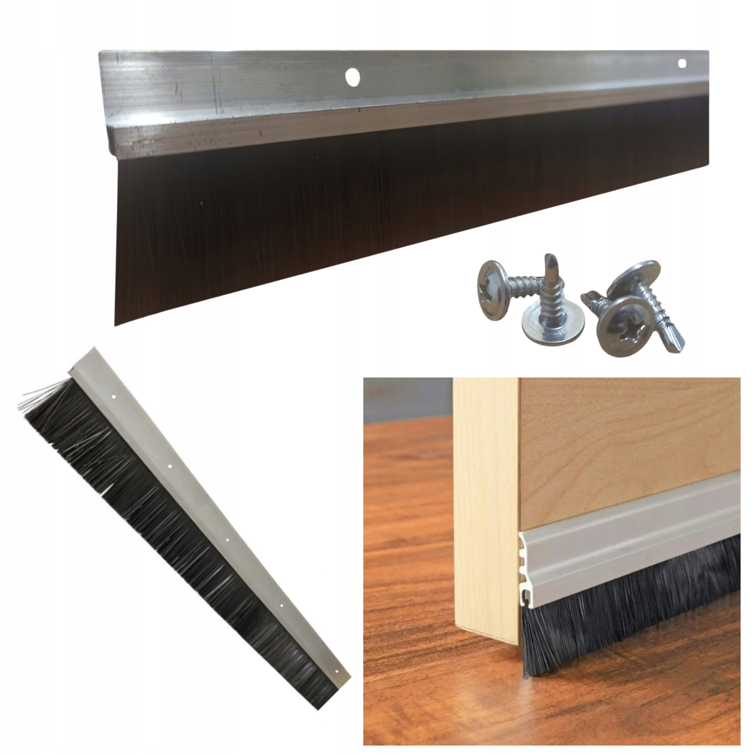 USZCZELKA LISTWA SZCZOTKA SZCZOTKOWA DO DRZWI PROSTA Z OTWORAMI 1M +GRATIS