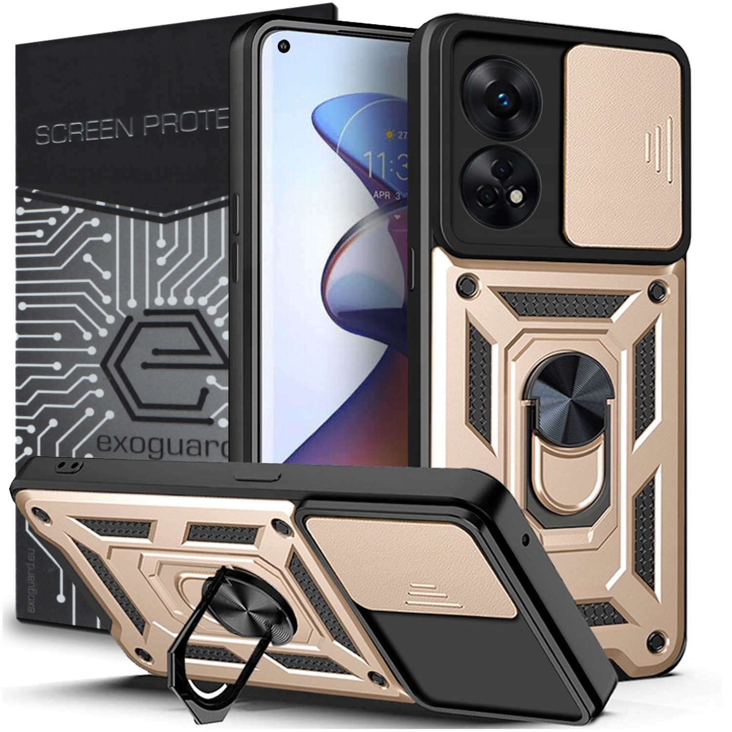 

Etui Pancerne Case Cover+szkło do Oppo Reno 8T 4G