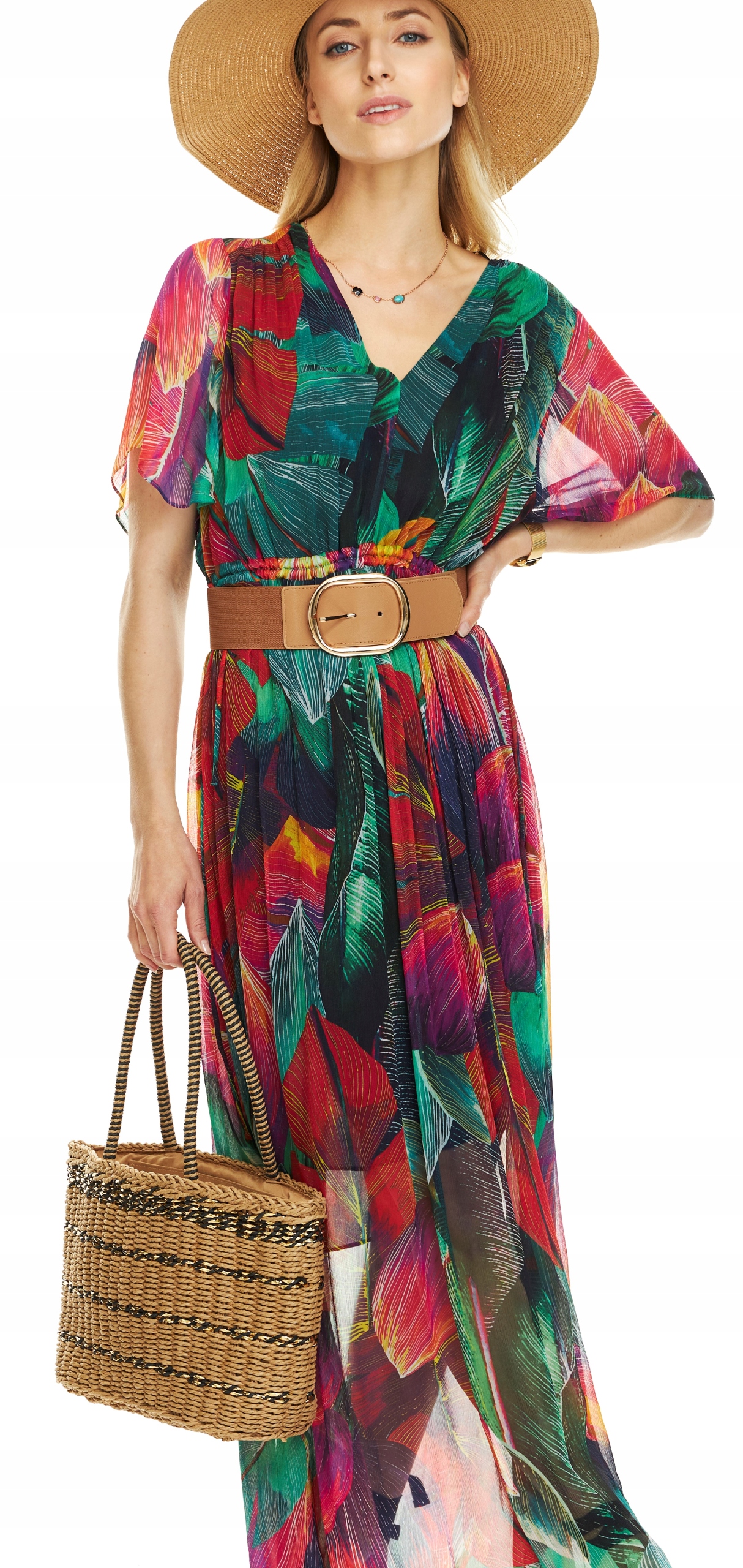 TORBA SŁOMIANA SŁOMIANY KOSZYK KOSZ BOHO beż Marka inna