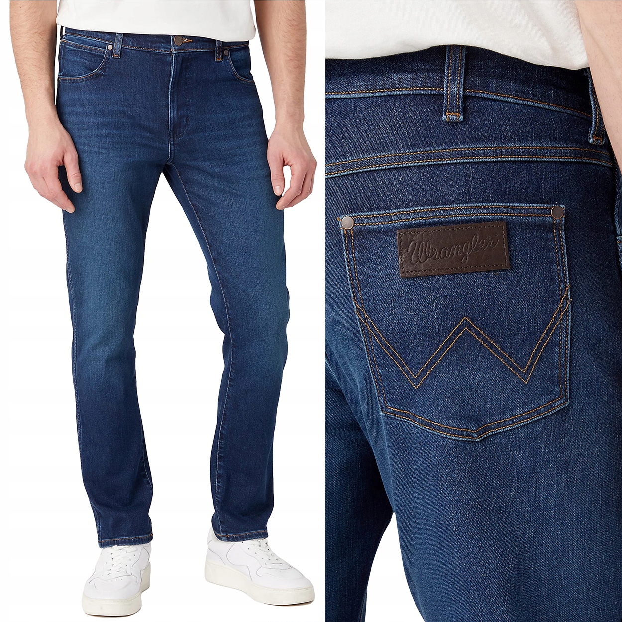 Wrangler Larston slim GreenFuzz 365WARM přiléhavé džínové kalhoty W40 L32