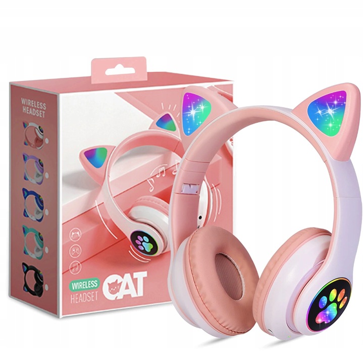 

Słuchawki Dla Dzieci Bluetooth Led Rgb Kocie Uszy