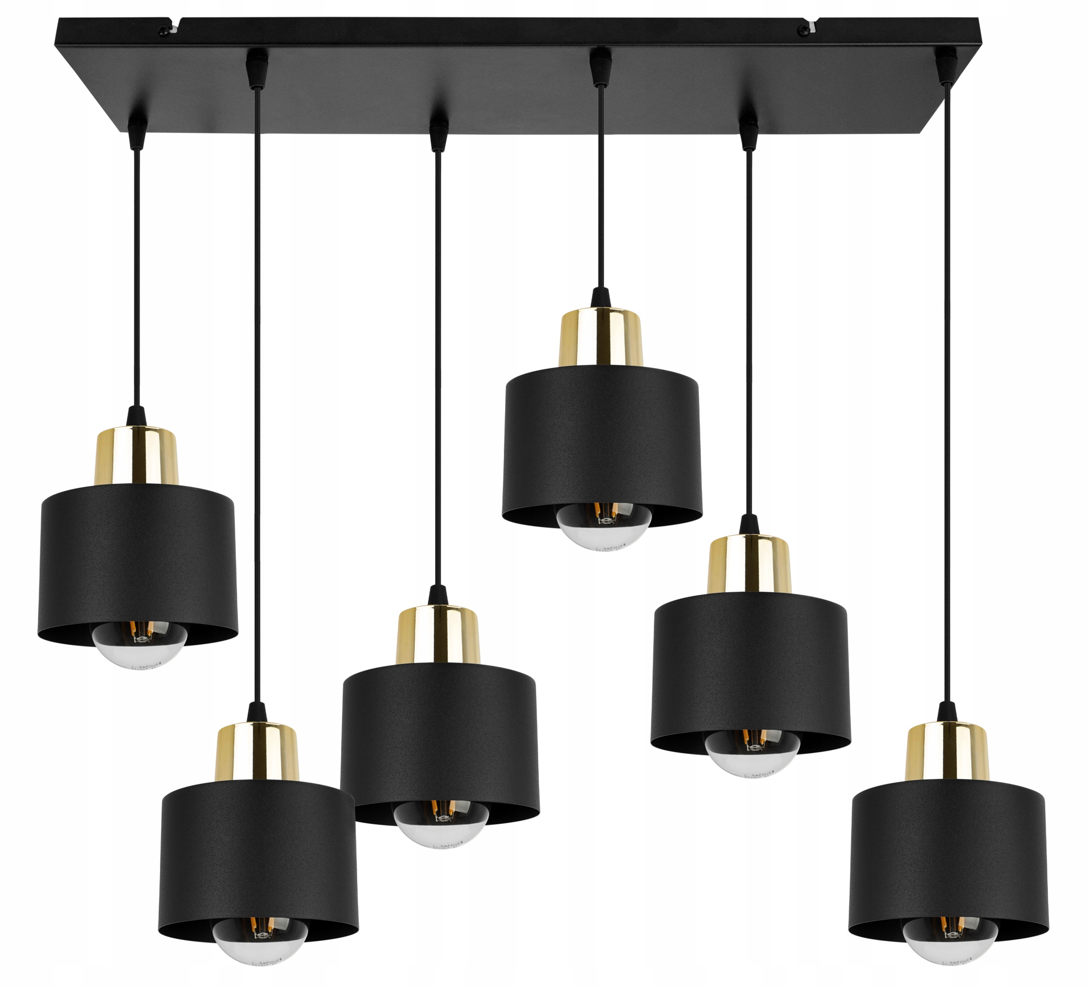 Závesná Stropná Lampa Luster Čierna Zlatá Loft Do Kuchyne Obývacej Izby