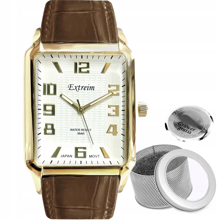 Pánské hodinky Extreim Aston obdélníkový ciferník s čísly Na Dárek Gravírování