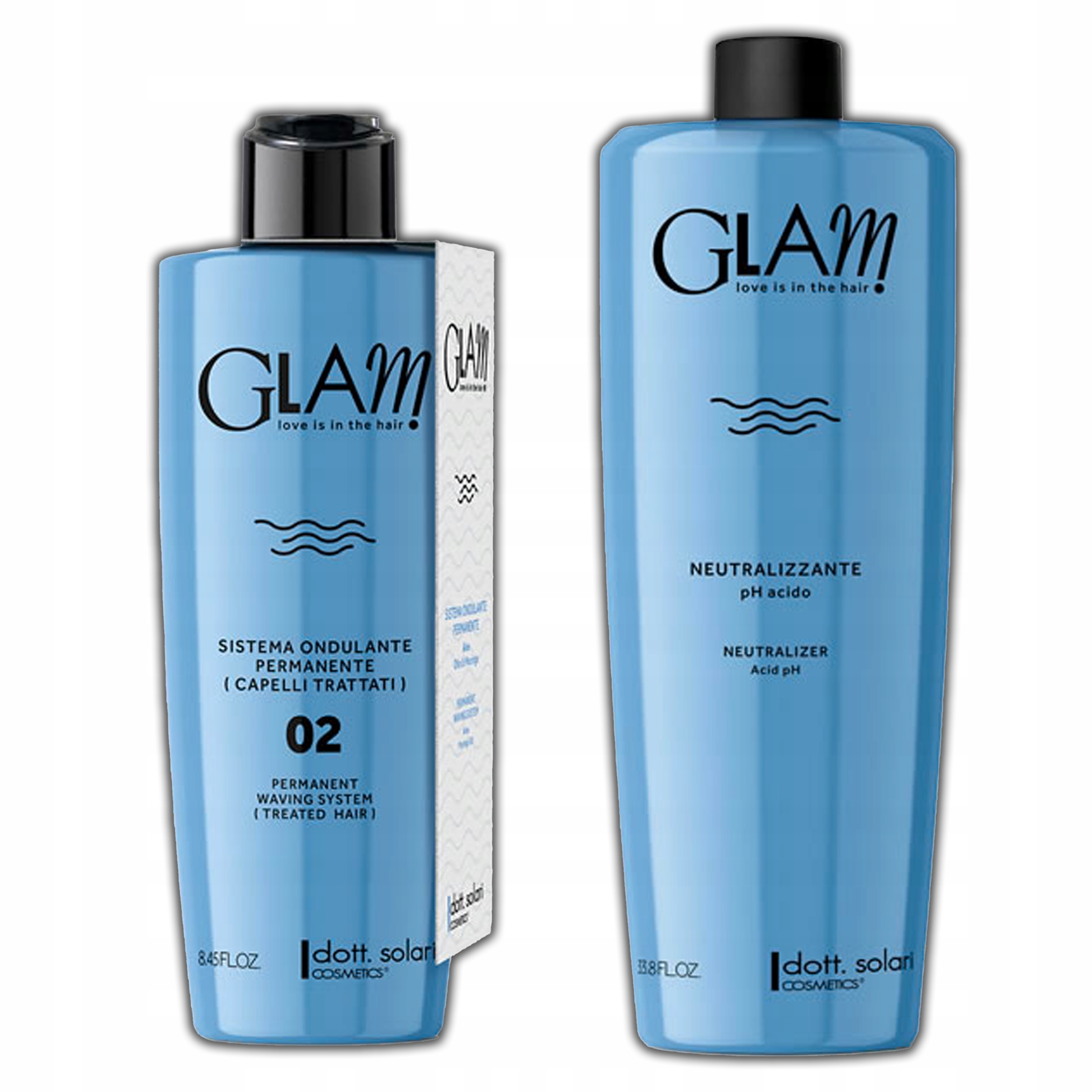 SADA GLAM WAVE FIXÁTOR PRE TRVANLIVÚ 1000ml + TEKUTINA PRE TRVANLIVÚ O2 250ml