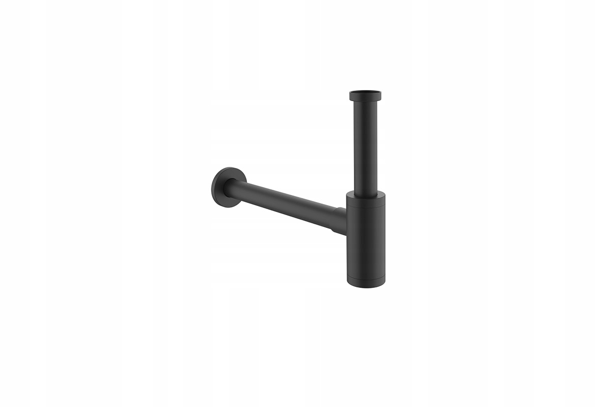 Umyvadlový sifon D54, nerezová ocel, černá matná barva, moderní design