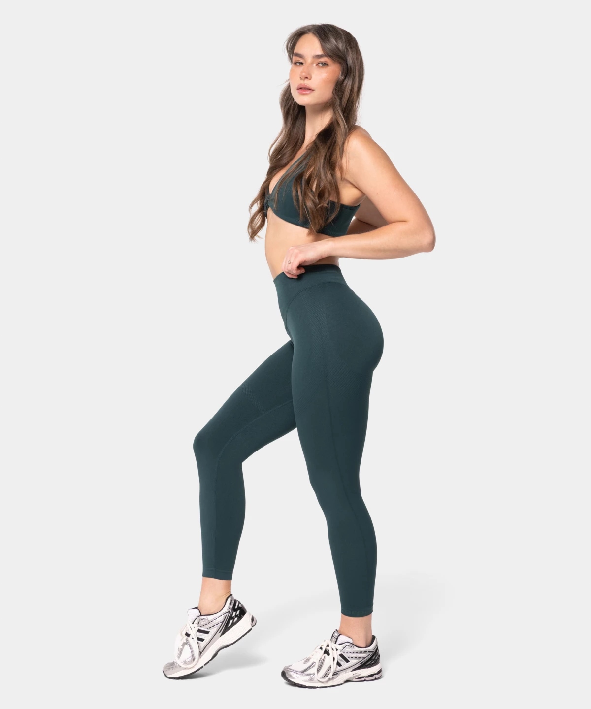 Carpatree Modelujące legginsy bezszwowe Accolade Botanical Green, zielone S