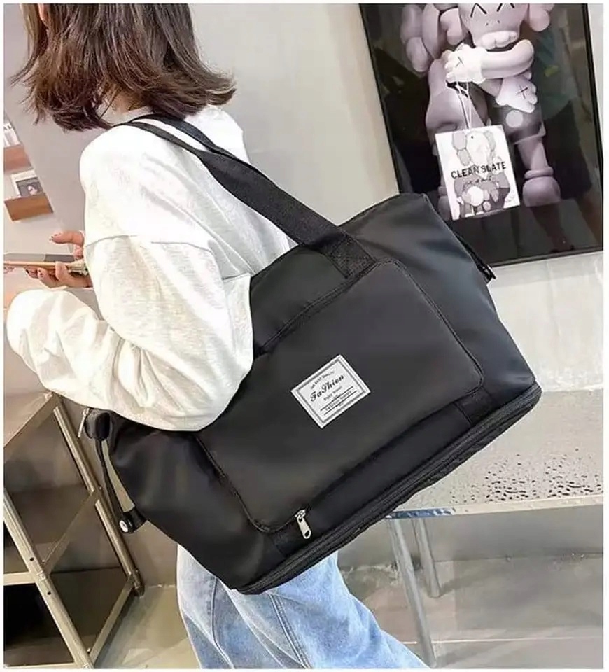 TORBA PODRÓŻNA BAGAŻ PODRĘCZNY DO SAMOLOTU SKŁADANA POJEMNA WODOODPORNA Długość paska 48 cm