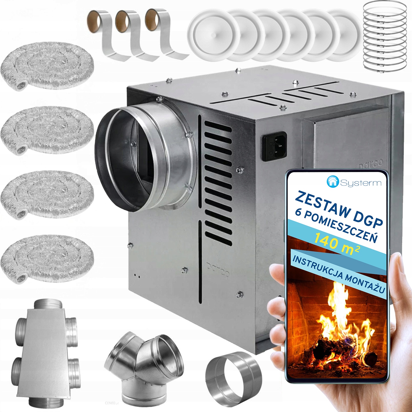 Komínová Turbína Ventilátor Komínový Set Dgp 6 miestností 140 m2