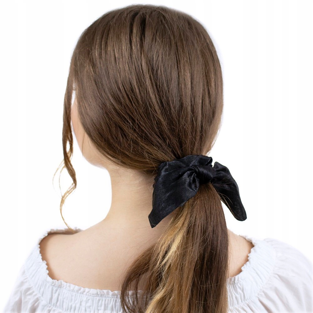 

Gumka Do Włosów czarna Apaszka scrunchie Frotka