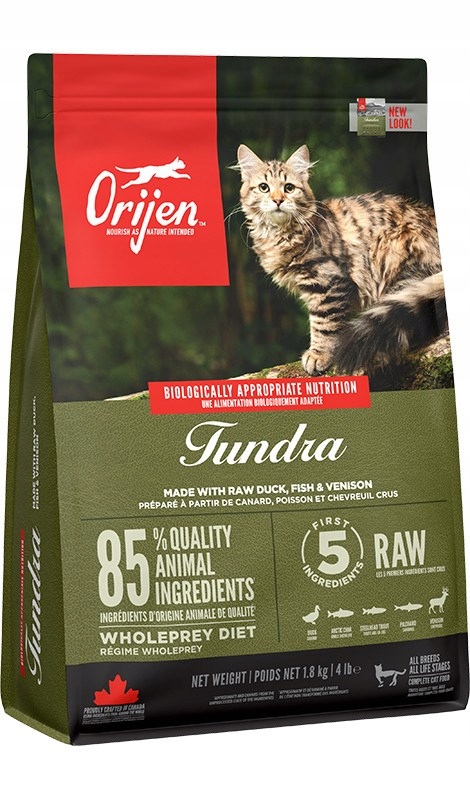 Levně Orijen Cat Tundra – suché krmivo pro kočky – 1,8 kg