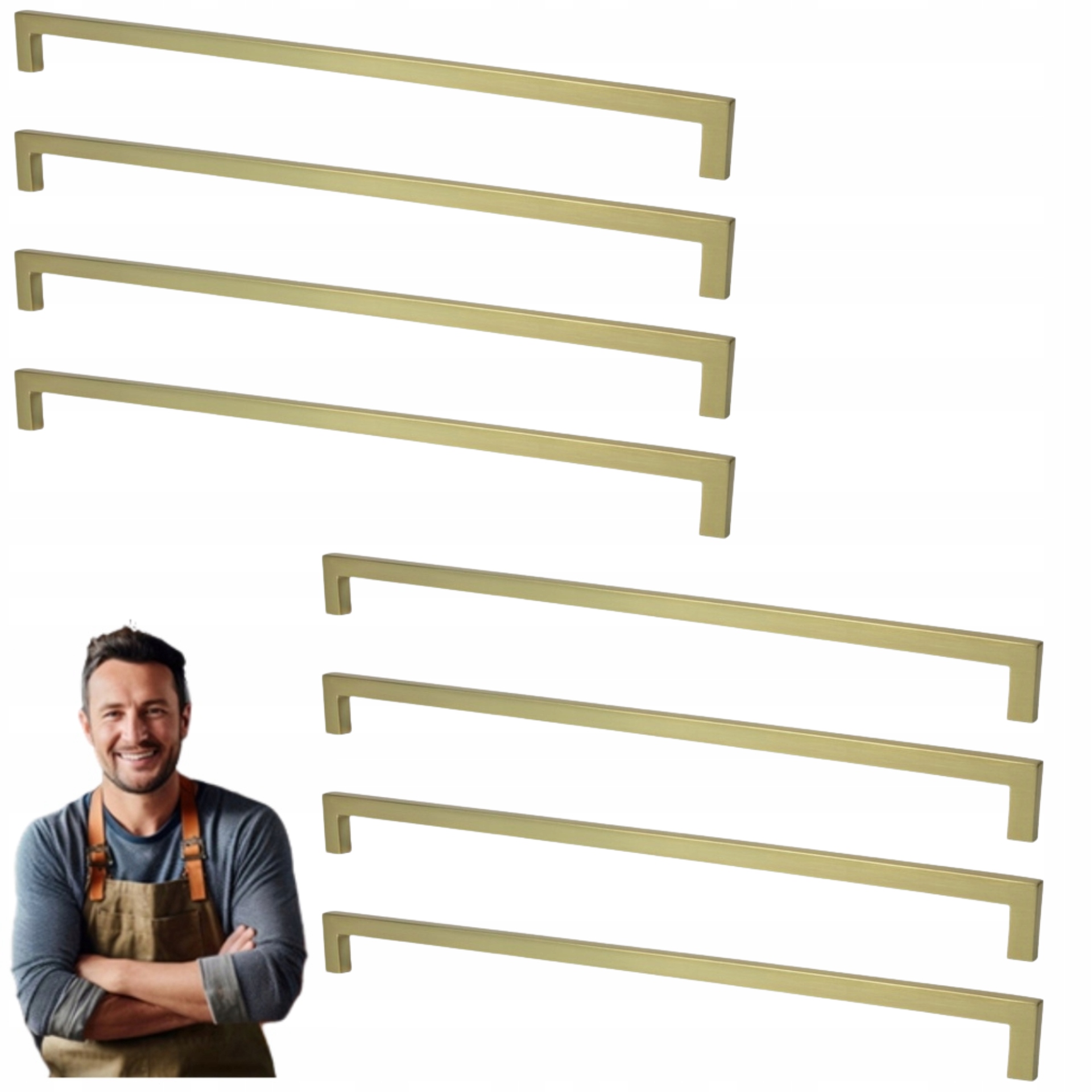 Nábytkový držiak do skrinky Zásuvky Apollo 320 mm Zlatý kartáčovaný 8ks