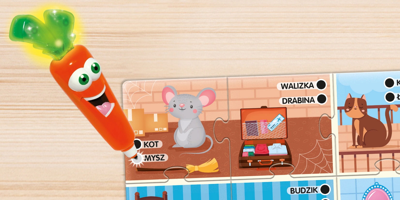 LISCIANI Carotina - ABC I pierwsze słowa Zestaw wielu interaktywnych kart Stan opakowania oryginalne