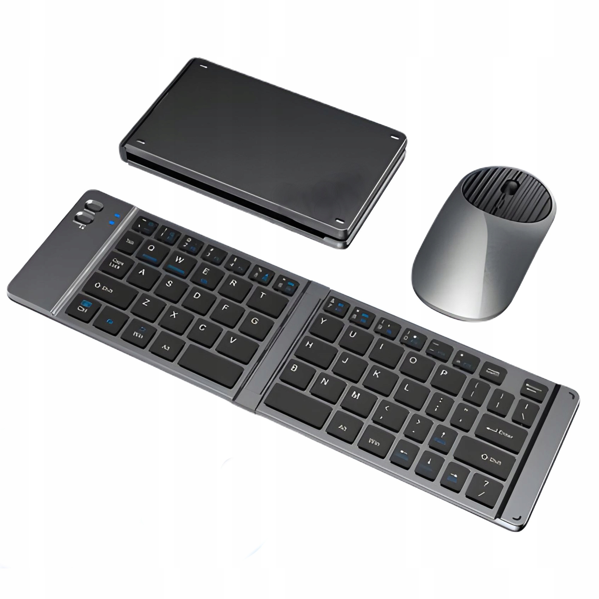 Zestaw Składana Klawiatura I Myszka Bezprzewodowa Bluetooth Grafitowa