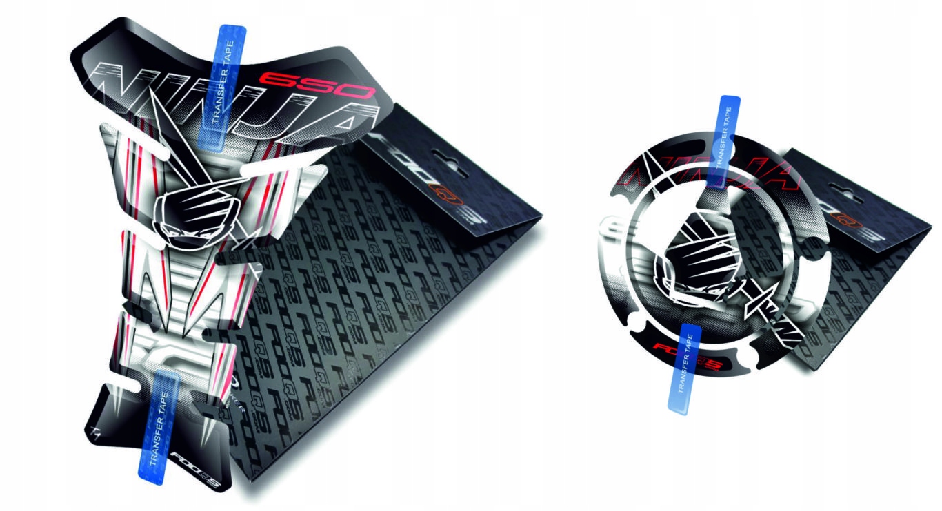 Tank-pad Cap-pad od firmy Fooqs Kawasaki Ninja 650 Bílá Červená