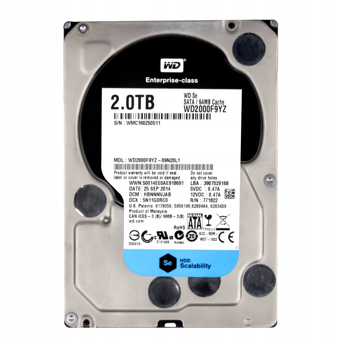 WD SE 2TB 7.2K 64MB SATA III 3.5'' WD2000F9YZ