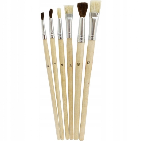 

Pędzle do farb olejnych i akwareli, 6 szt. (GR-B2