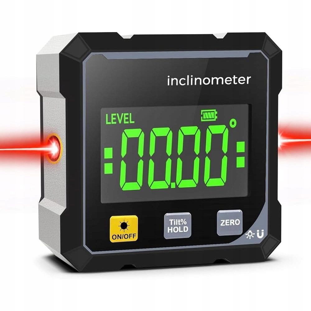 4x90° Laserowy Kątomierz Cyfrowy Inklinometr Usb Ładowalny Magnetyczny