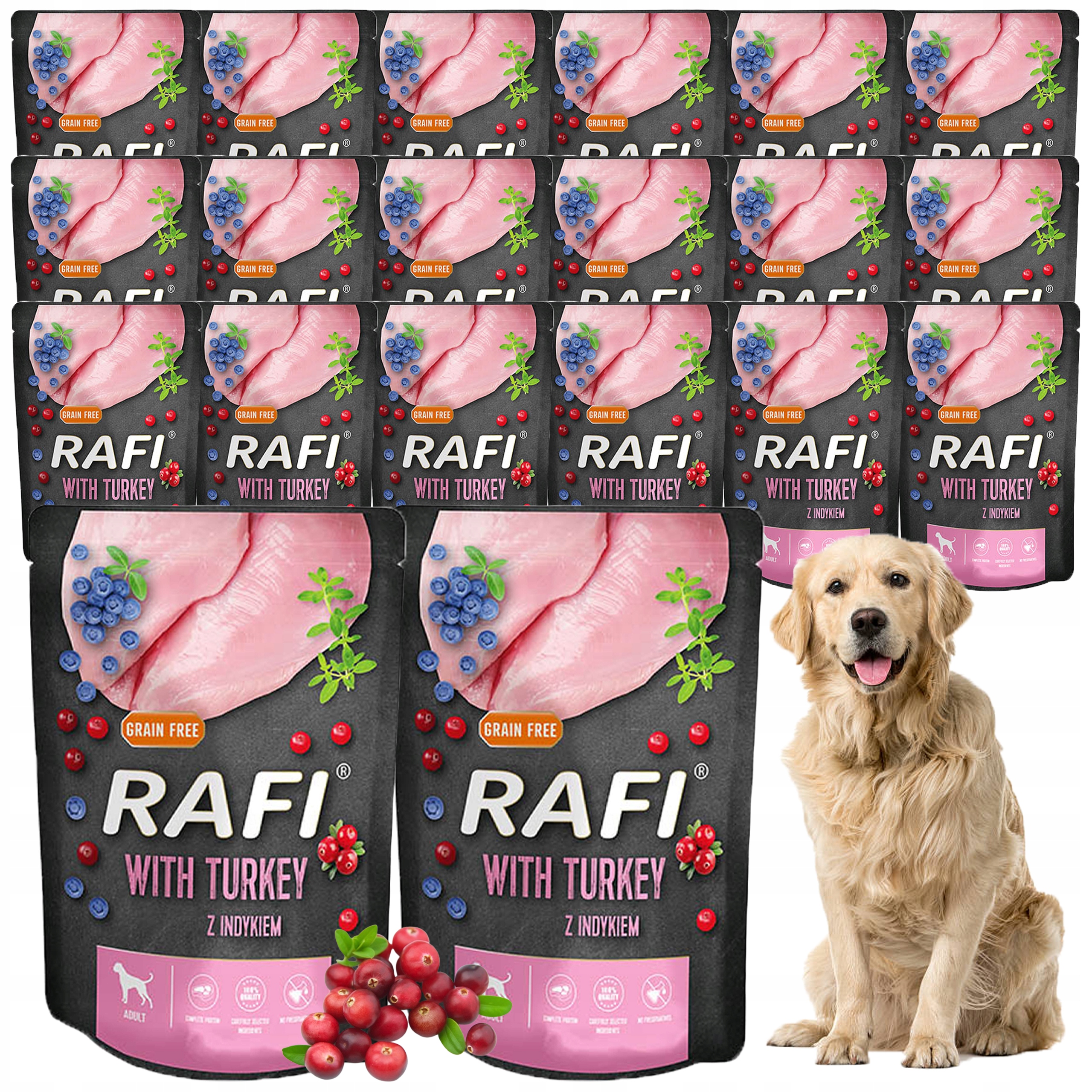 Levně Vlhké Krmivo pro psa Rafi Dolina Noteci Krůta Sáček 20 x 300 g bez obilovin