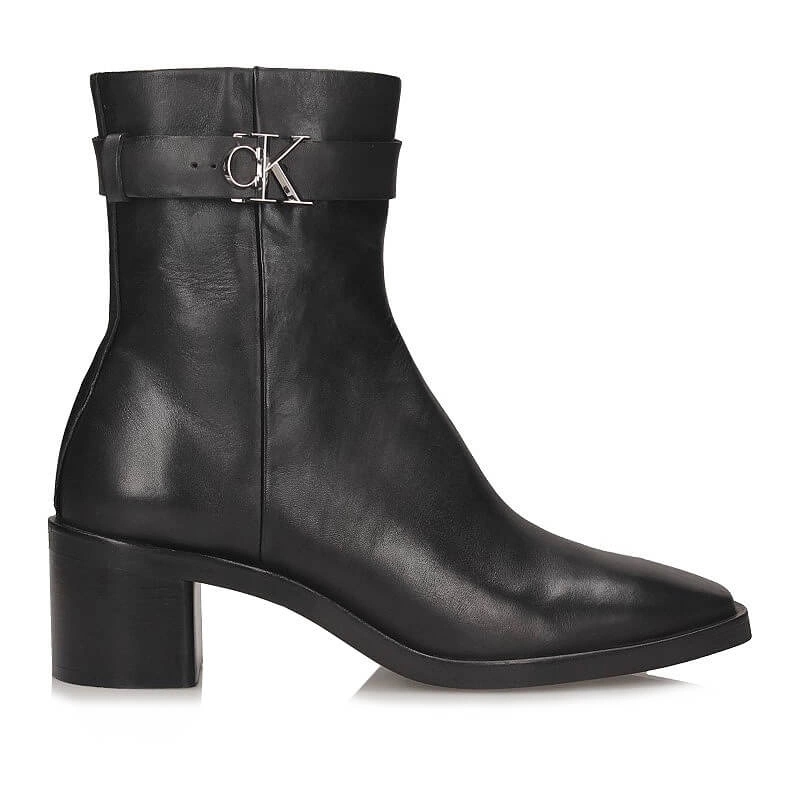 Klasické kotníkové boty Calvin Klein HW0HW02591BEHW6C Block Heel Boot W/ Metal Logo