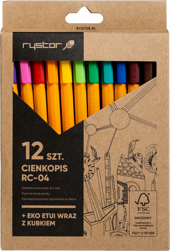 

Cienkopis Rystor RC-04 Eko 0.4mm 12szt