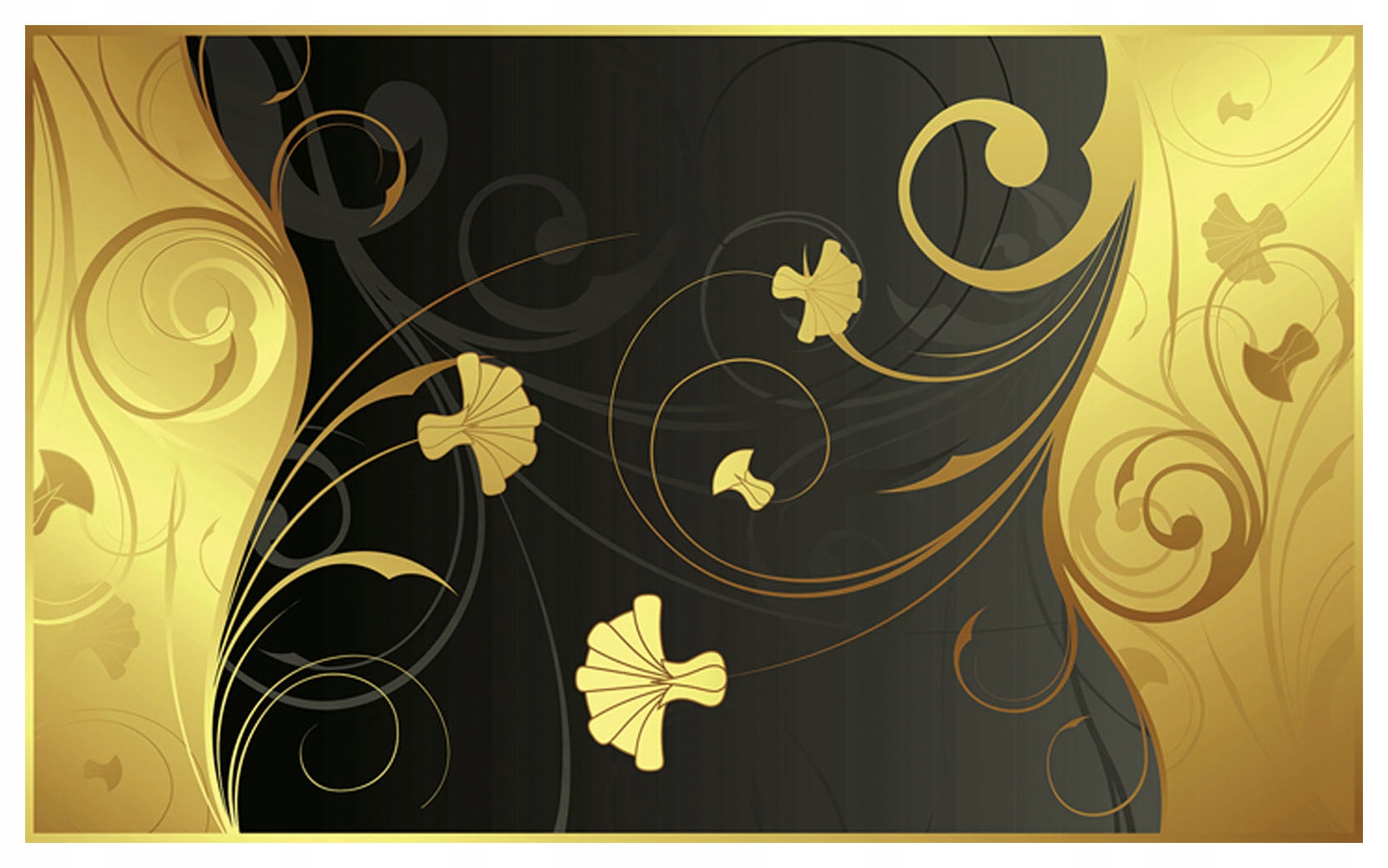 Fototapeta Čierne zlato Abstrakt Flora Elegancia Luxus 312x219 lepidlo