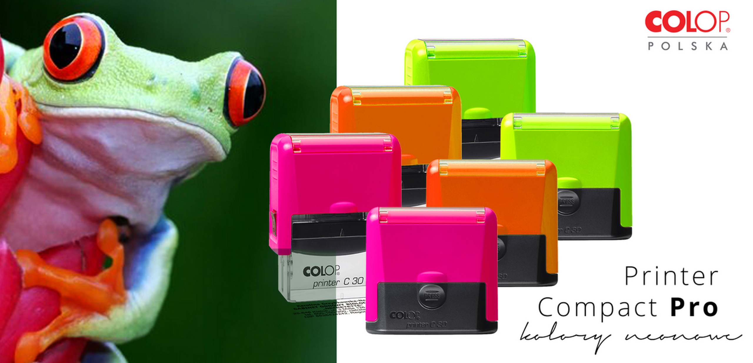 COLOP Printer Compact PRO C30 z gumką NEONOWY ZIELONY Marka Colop