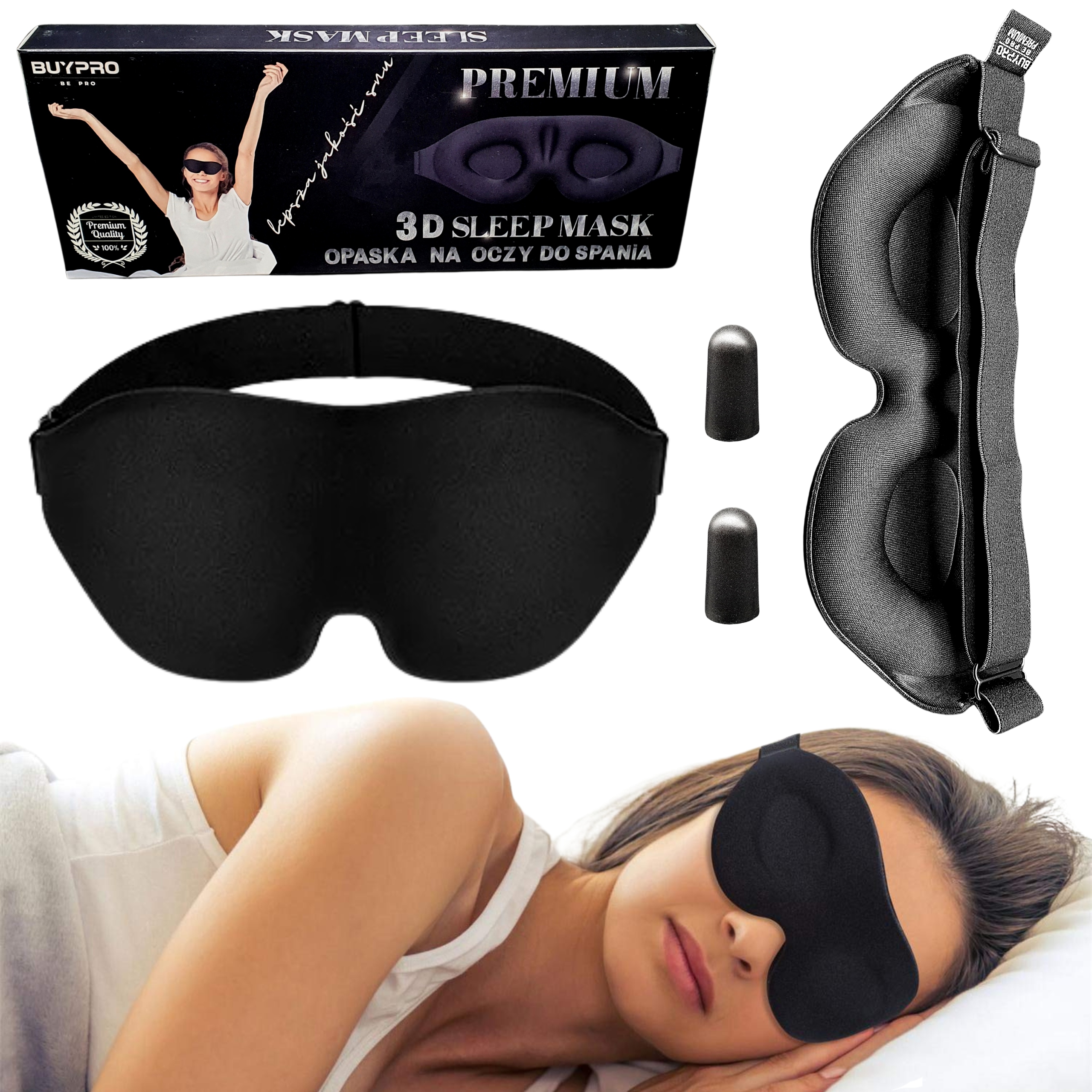

Opaska Na Oczy Maska Do Spania Snu 3D Pro Komfort