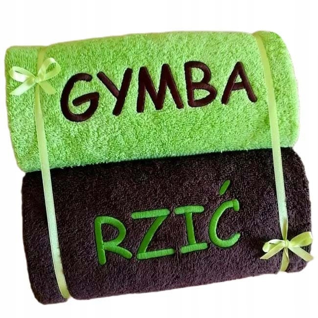 Set 2 ručníků s výšivkou Gymba Rziť vtipný dárek Pro Ni