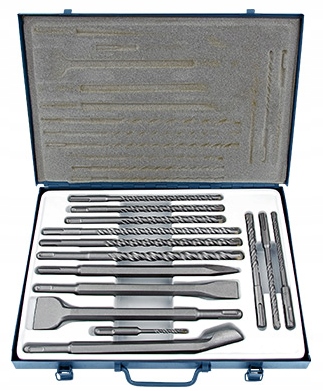 Sada Vrtáků A Dlát Pro Betonu 5 14 mm SDS-plus 14 kusů Vrtákový Kufr