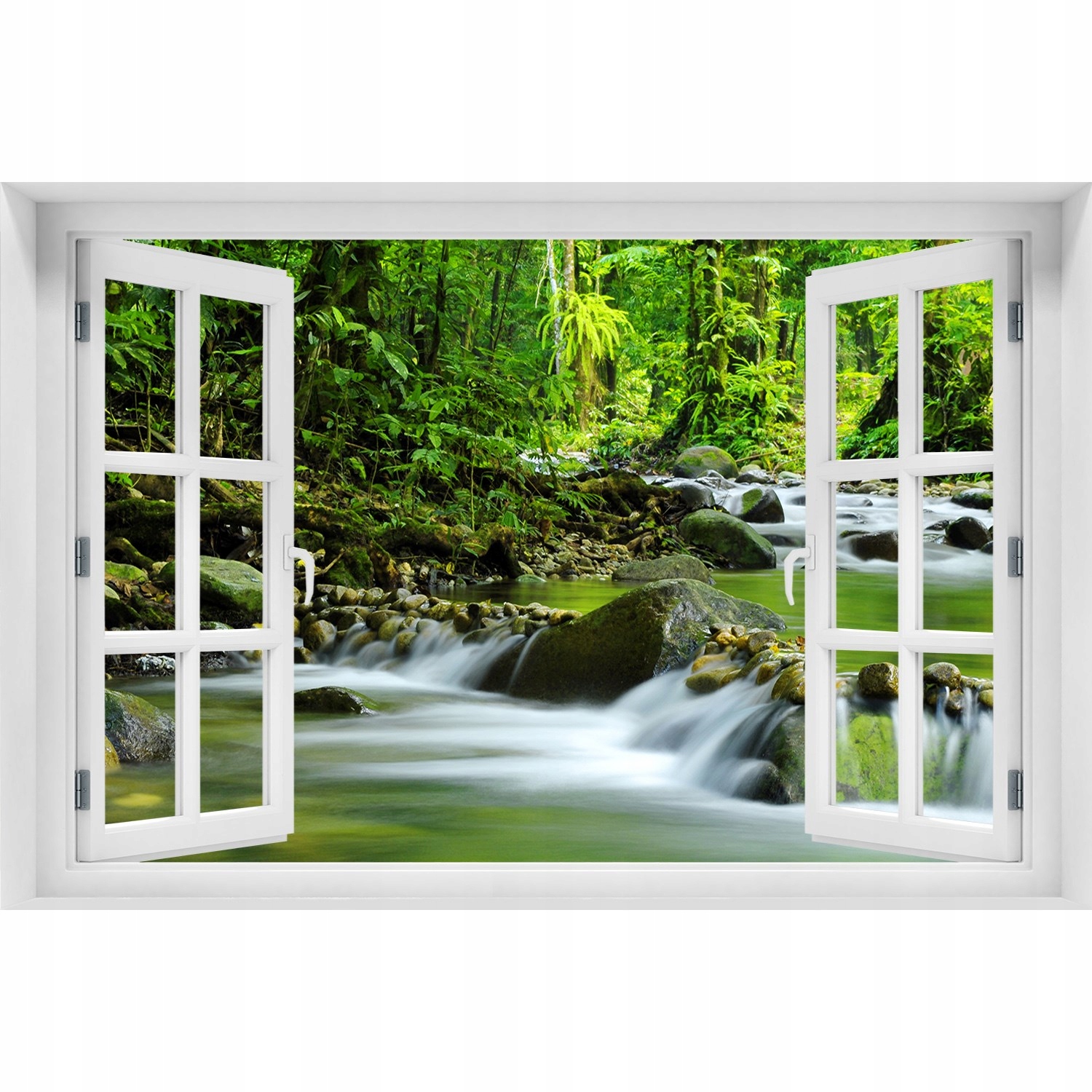 

3D Okno Naklejka na ścianę Górski potok 150x100