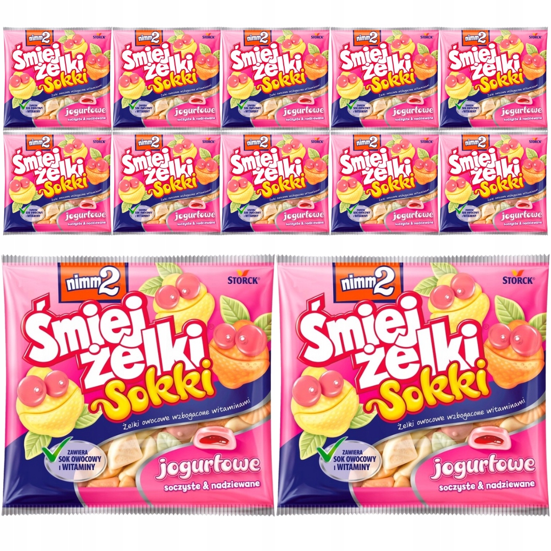 Levně nimm2 Smajlíky Jogurtové šťávy Želé Bonbony 90 g x 12 ks