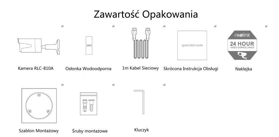 KAMERA POE REOLINK 8MP RLC-810A + KARTA 128 GB Rozdzielczość 8 Mpx