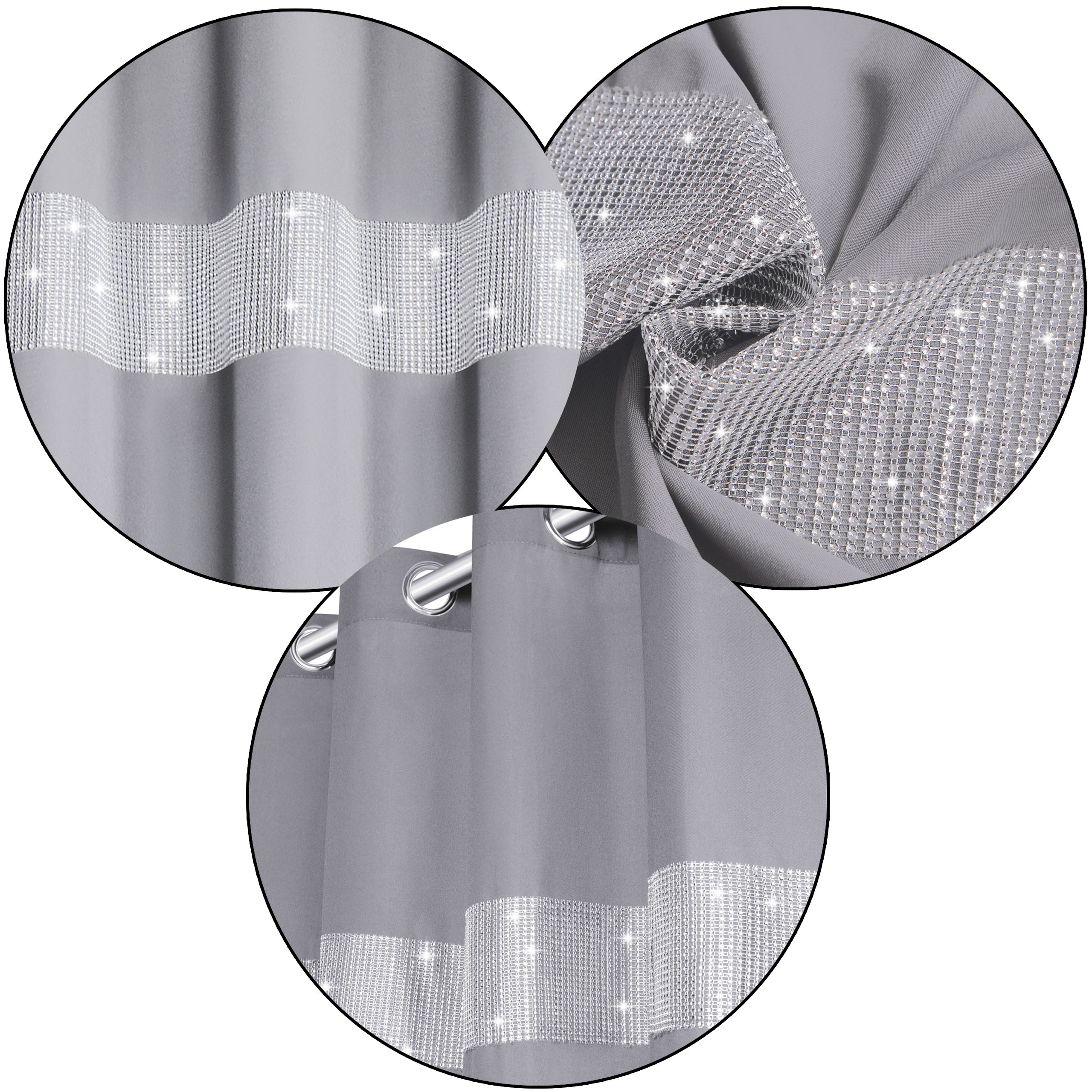 GOTOWA ZASŁONA 145X250 Z CYRKONIAMI NA PRZELOTKACH Marka inna marka