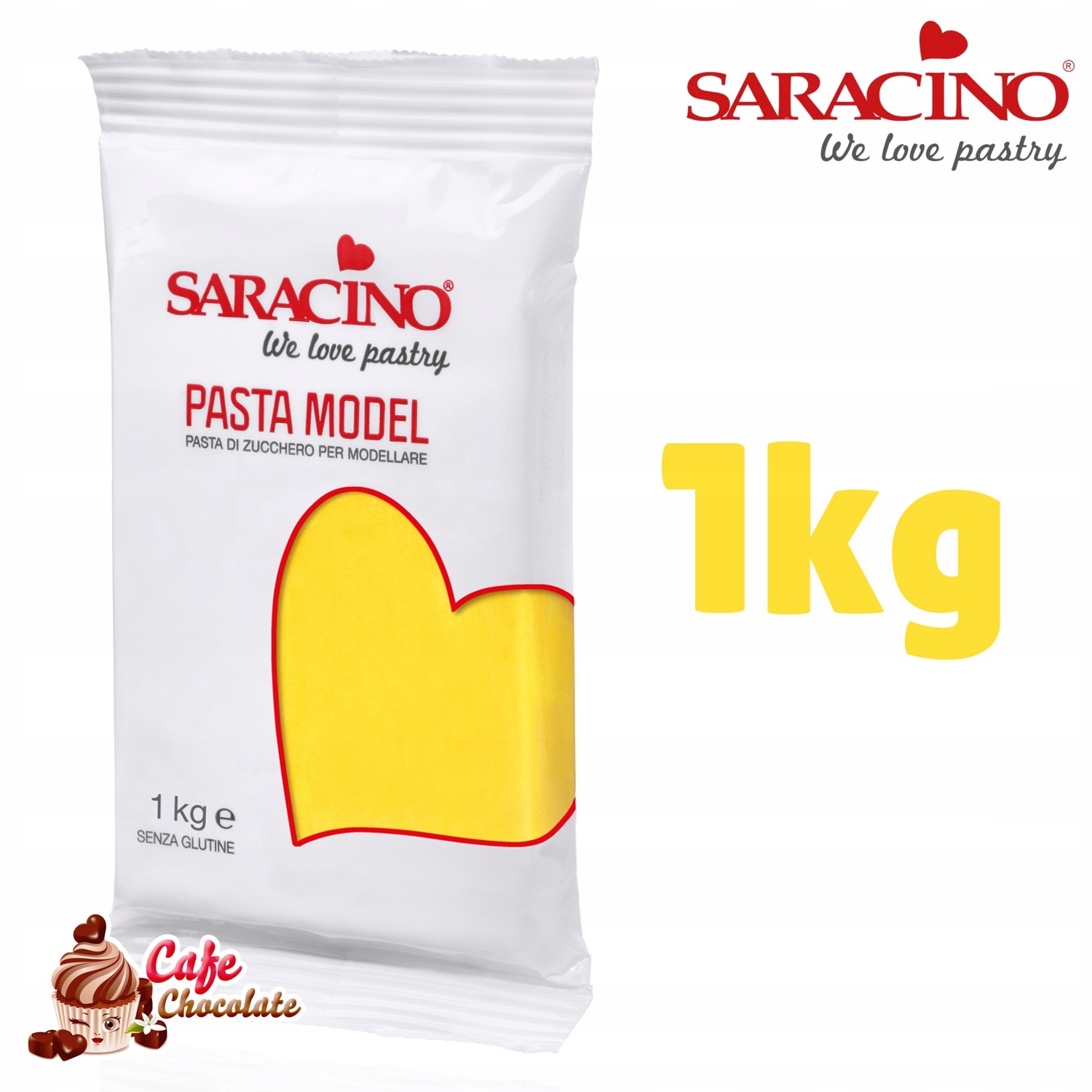 Saracino masa cukrowa do modelowania figurek żółta 1kg