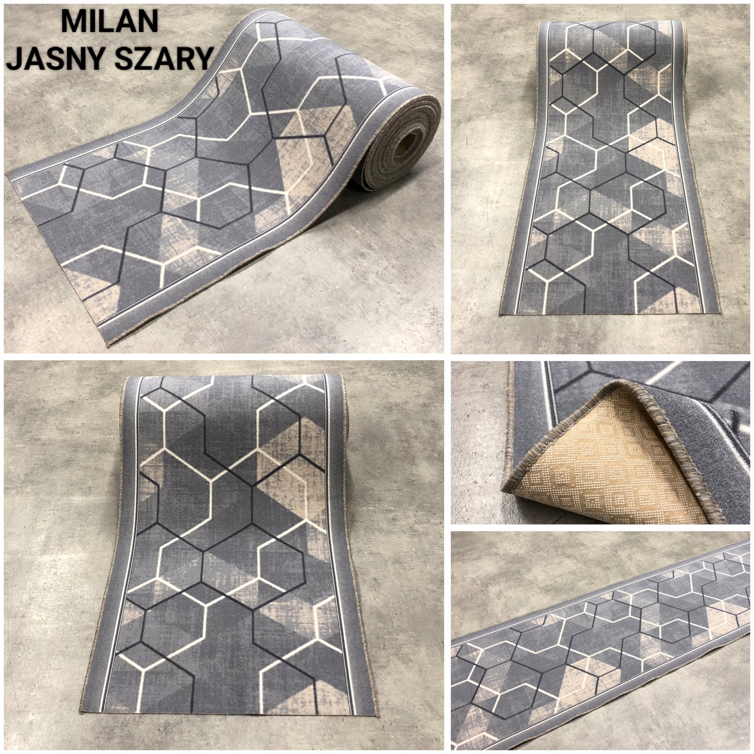 MODNY GĘSTY CHODNIK 80cm ANTYPOŚLIZGOWY MIX WZORÓW Grubość 6 mm