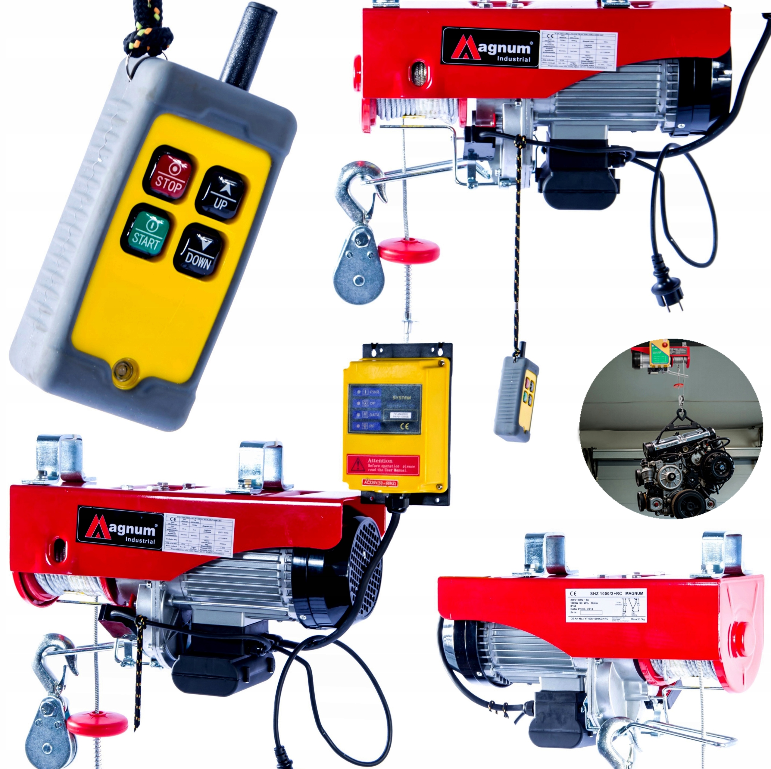 Profesionální Lanový Naviják Magnum 1000 Kg Rc Na Dálkové Ovládání S Dálkovým Ovládáním