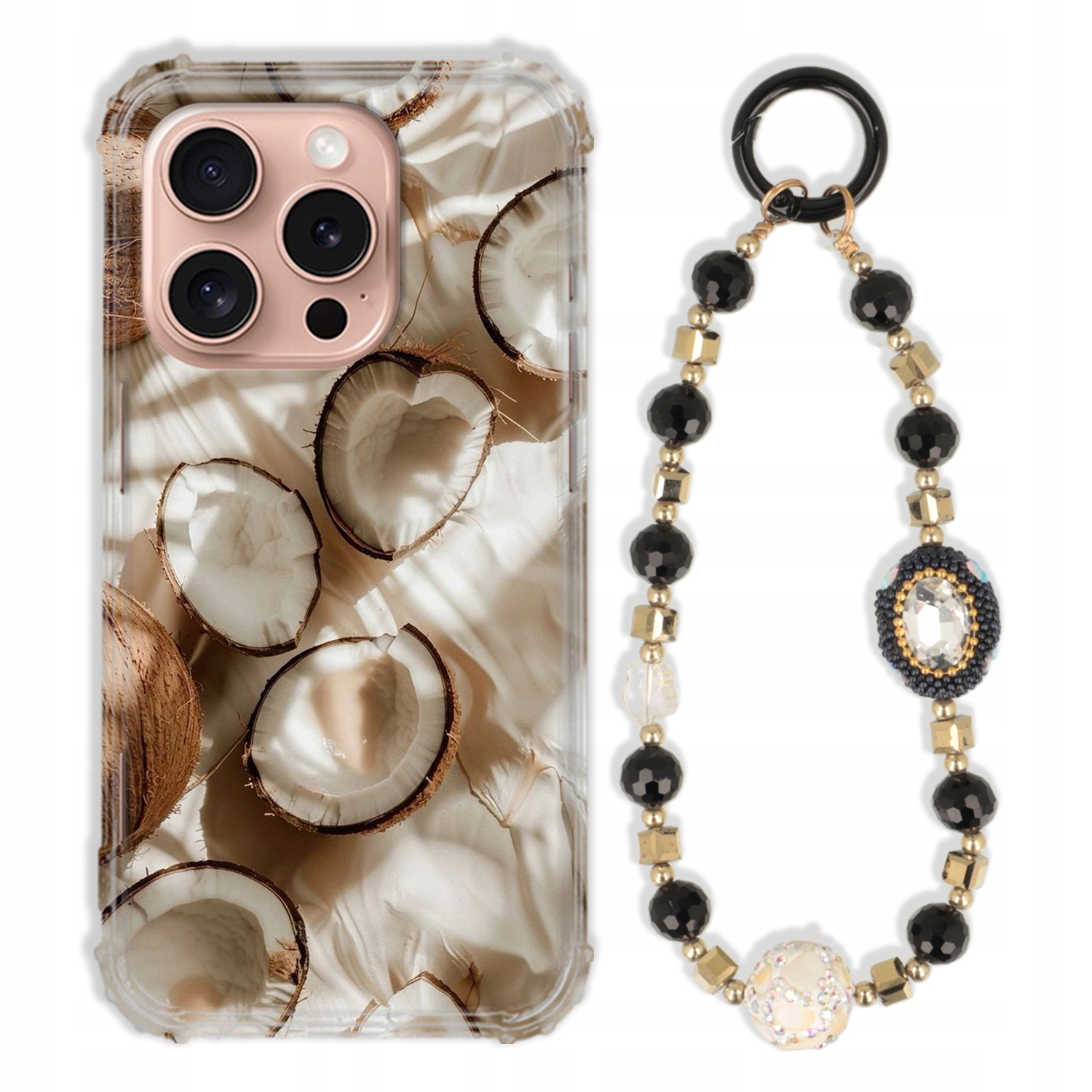 Puzdro Na Iphone 16 Pro Case Antishock Zirkóny Čierno Zlaté|odolné|pevné