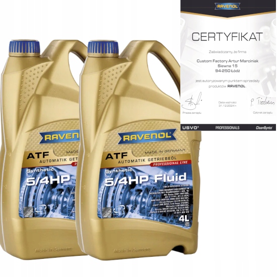 RAVENOL ATF 5/4 HP FLUID 8L - OLEJ PRZEKŁADNIOWY ZF 4HP, ZF 5HP