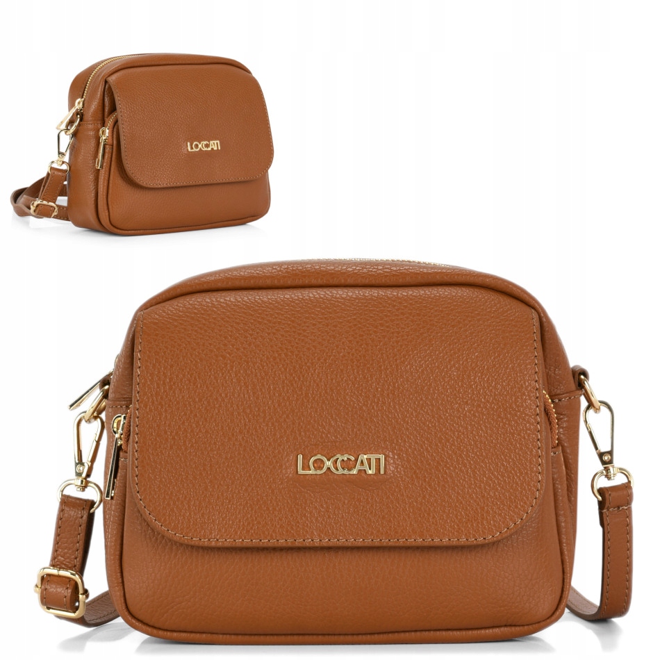 Torebki ze skóry naturalnej na długim pasku listonoszki skórzane Loccati