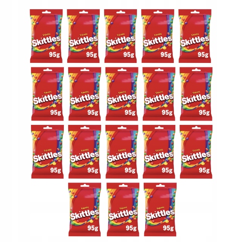 Levně Skittles Červené ovoce 95g/18 kusů